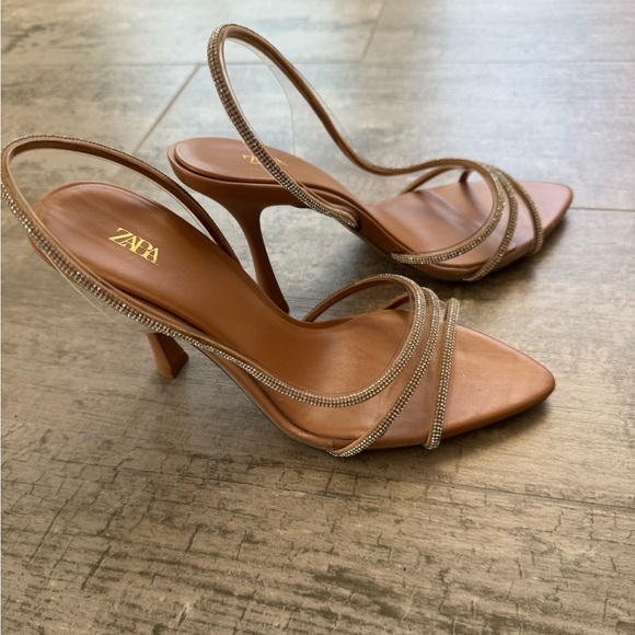ZARA - (NWOT) WOMEN’S RHINESTONE HEEL - SIZE 7 - Picture 8 of 12